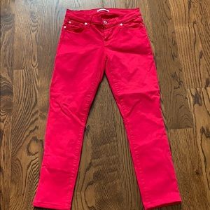 7 for all mankind red skinny jeans size 26